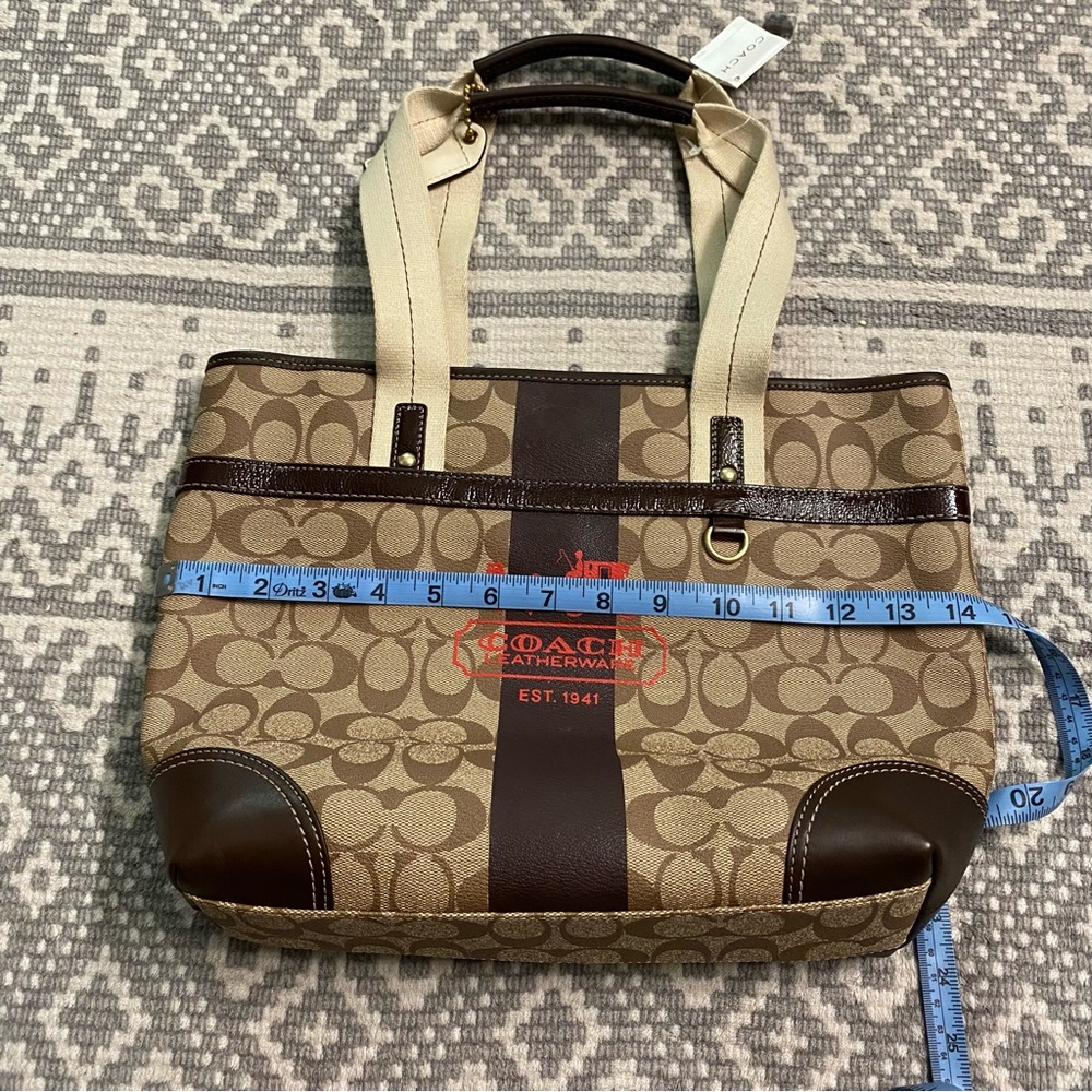 Coach Chelsea Heritage Signature Stripe Tote Bag - Picture 5 of 11